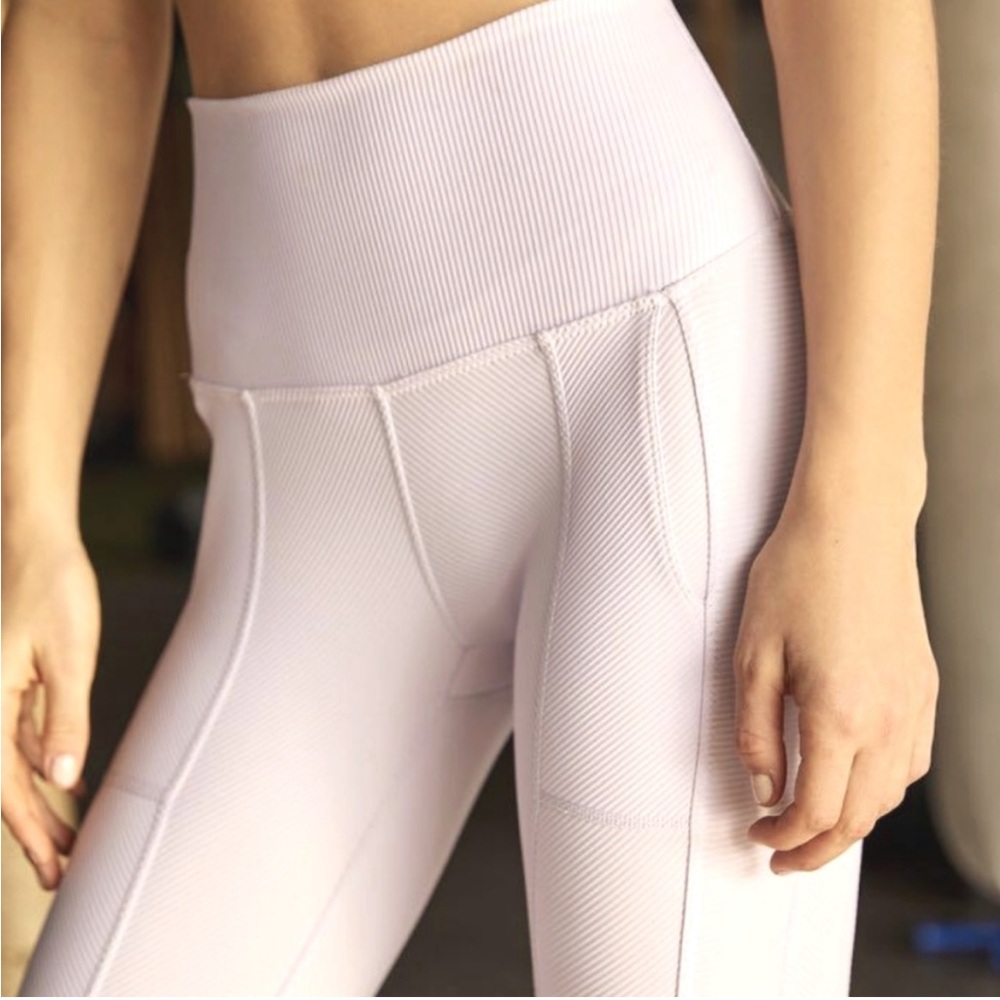 Free People Movement Ruffle Me Up Ribbed Ballet Pink Leggings